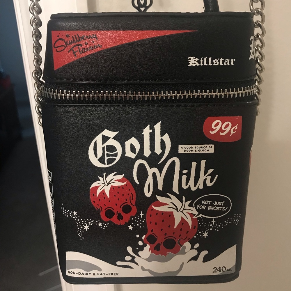 killstar, “goth milk” shoulder bag